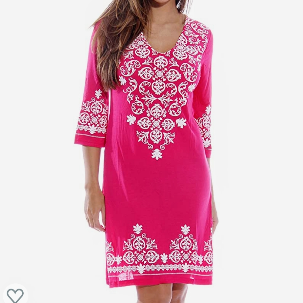 3)4 SLEEVE SWIMSUIT COVER UP CASUAL Tunic RESORT WEAR